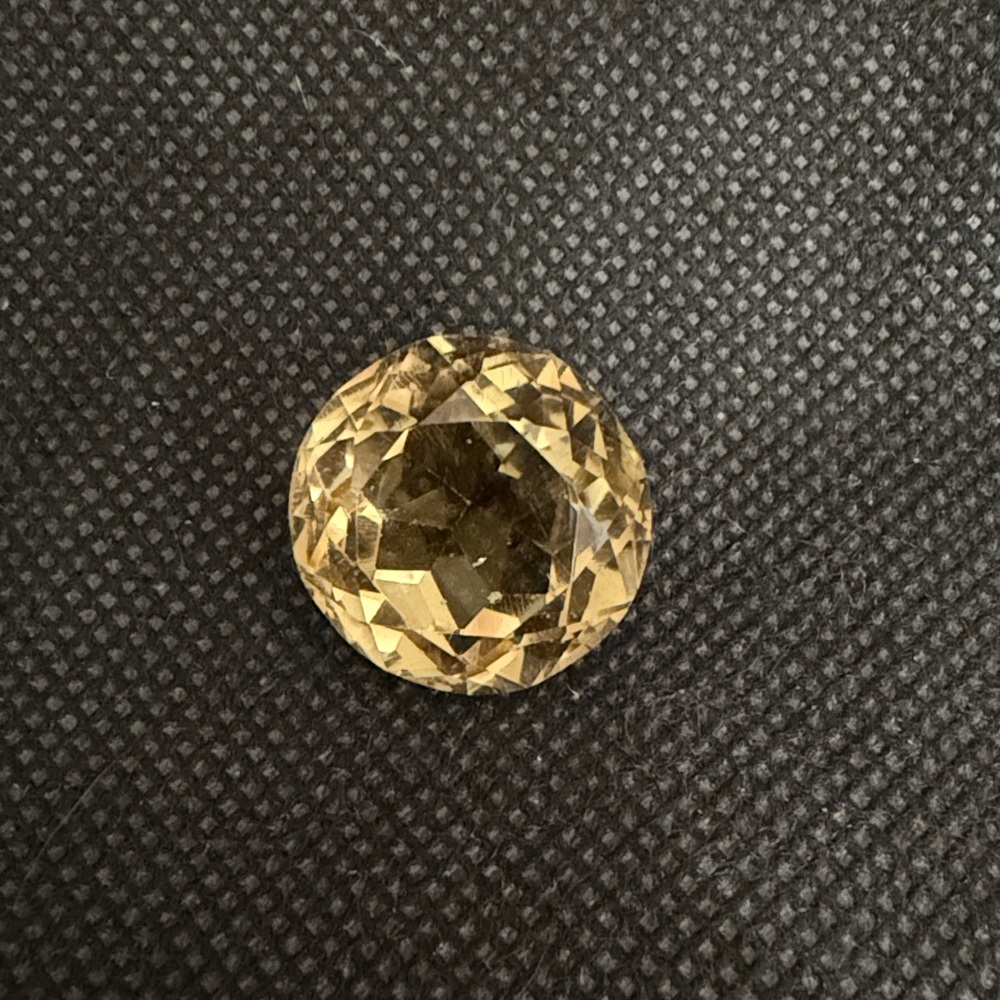 Vintage Natural Loose African yellow Citrine round cut gemstone- 5 gr. With bag